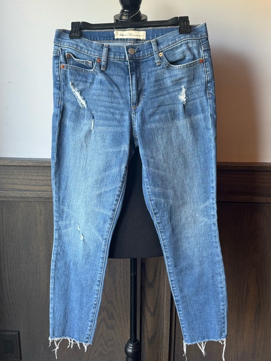 GAP Denim - GAP Women's Blue raw hem Skinny Ankle Jeans sz 29R